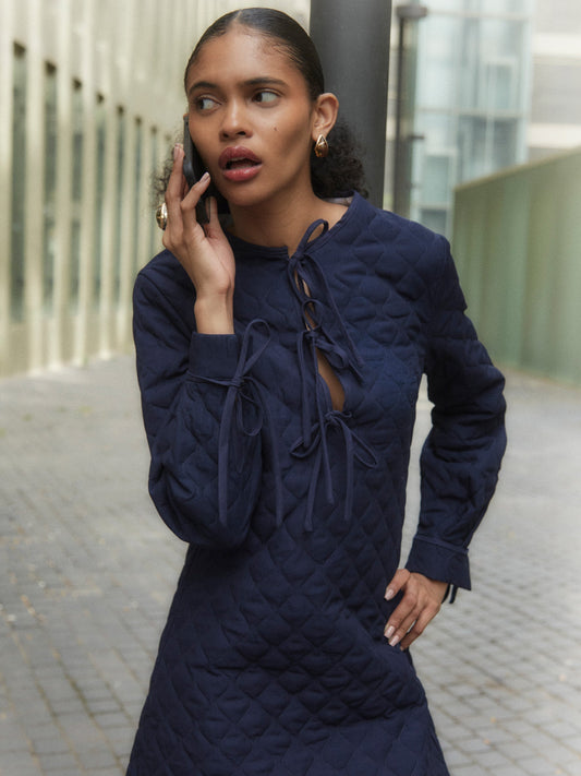 Chelsea Blue Padded Mini Dress vestidos