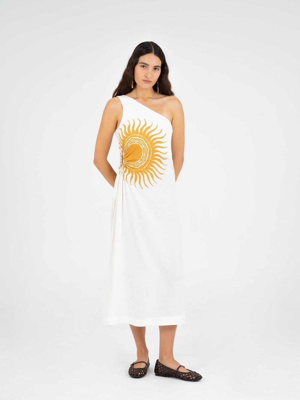 Clara Sun-Printed One-Shoulder Dress vestidos
