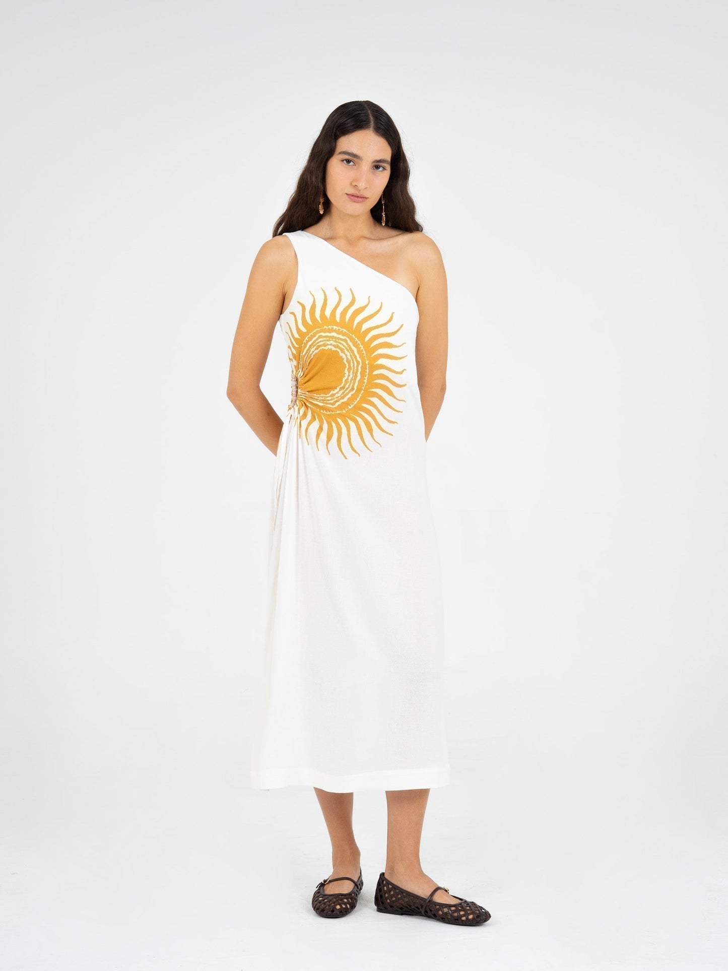 Clara Sun-Printed One-Shoulder Dress vestidos