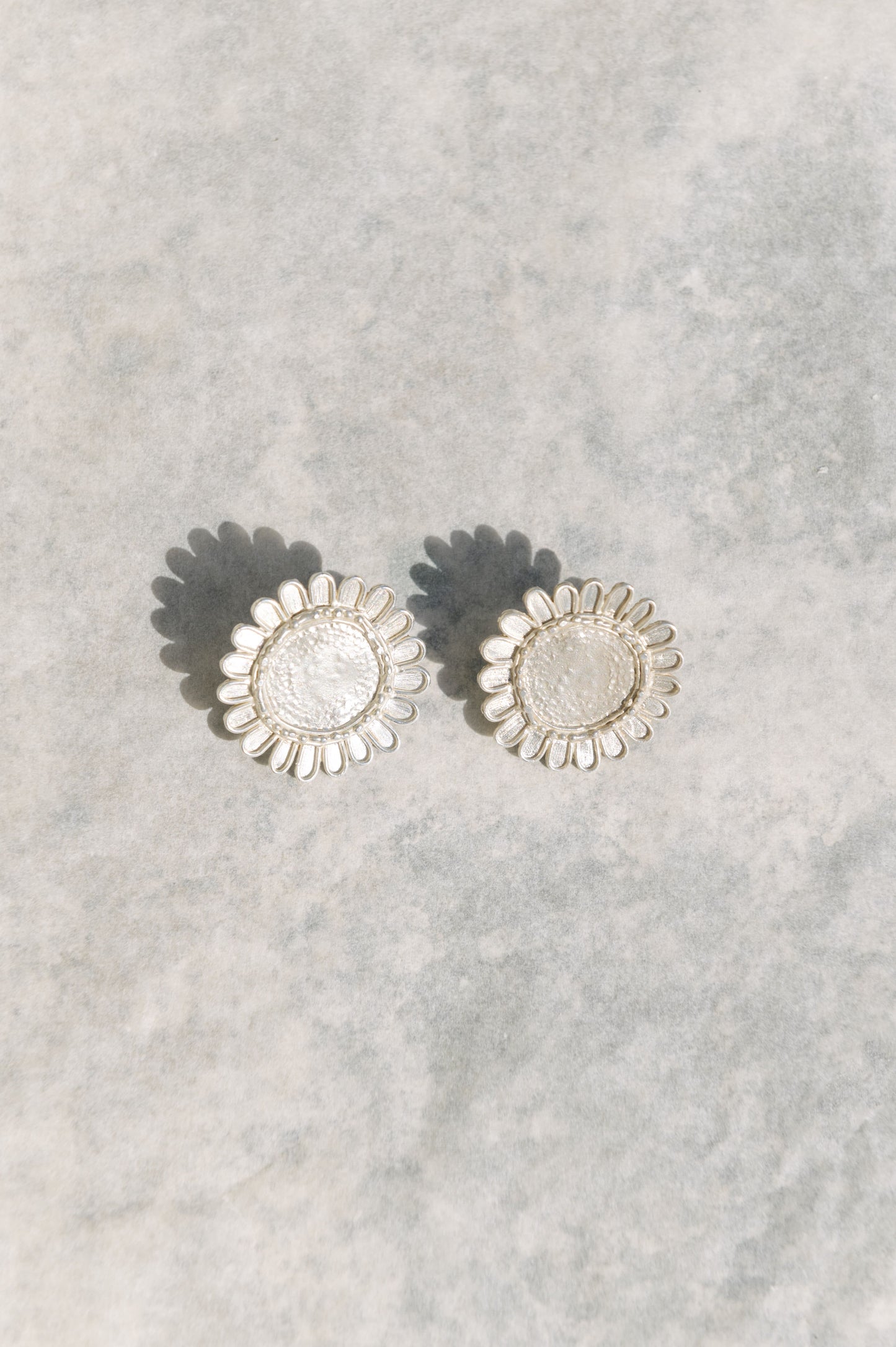 pendientes girasoles plata
