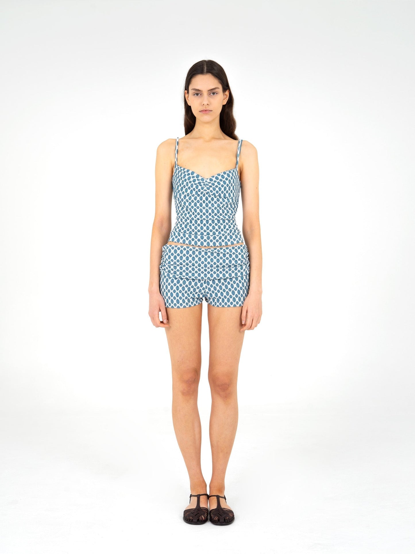 Craft Jersey Blue Ruched Top camisas y camisetas