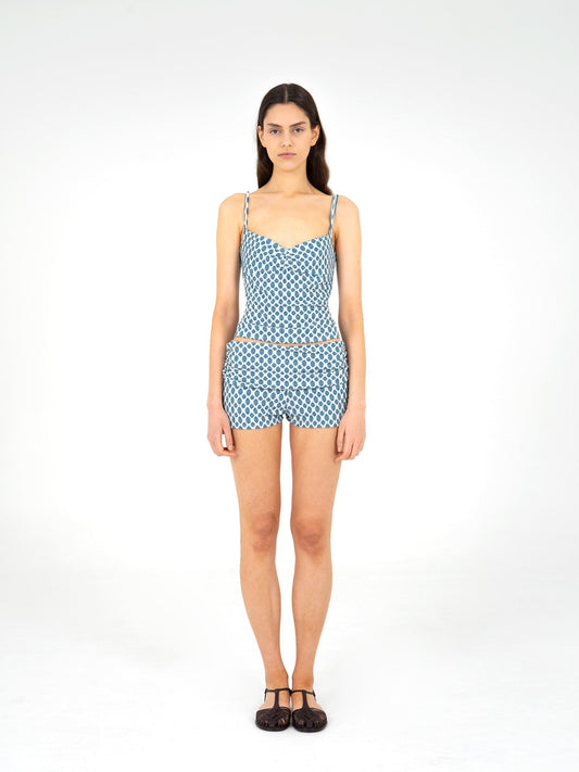 Craft Jersey Blue Ruched Top camisas y camisetas