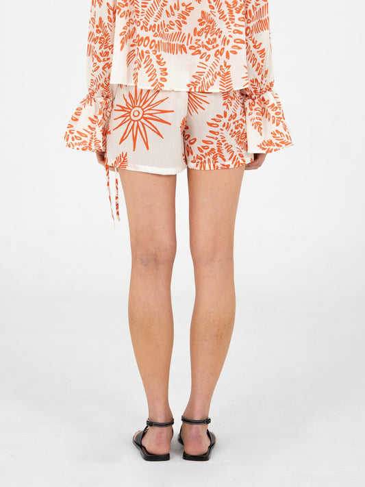 Cyrus Palm-Printed Shorts pantalones