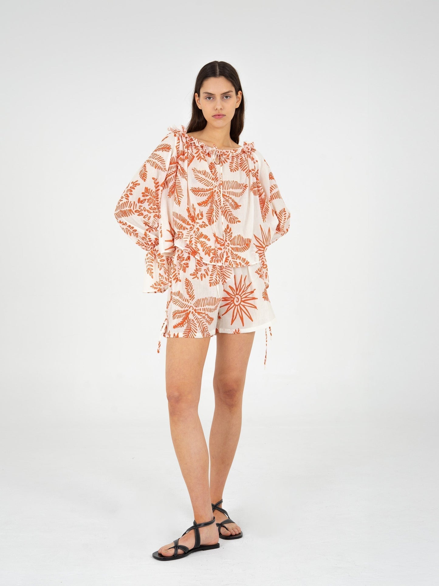 Cyrus Palm-Printed Top camisas y camisetas
