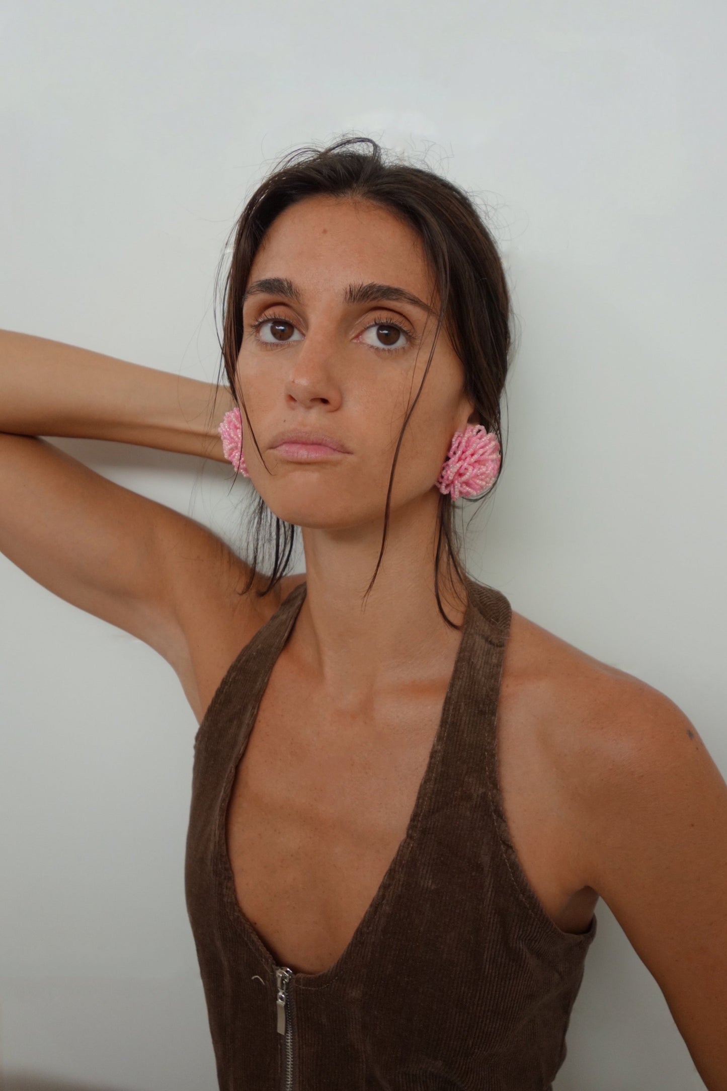 Rose Earrings Pink
