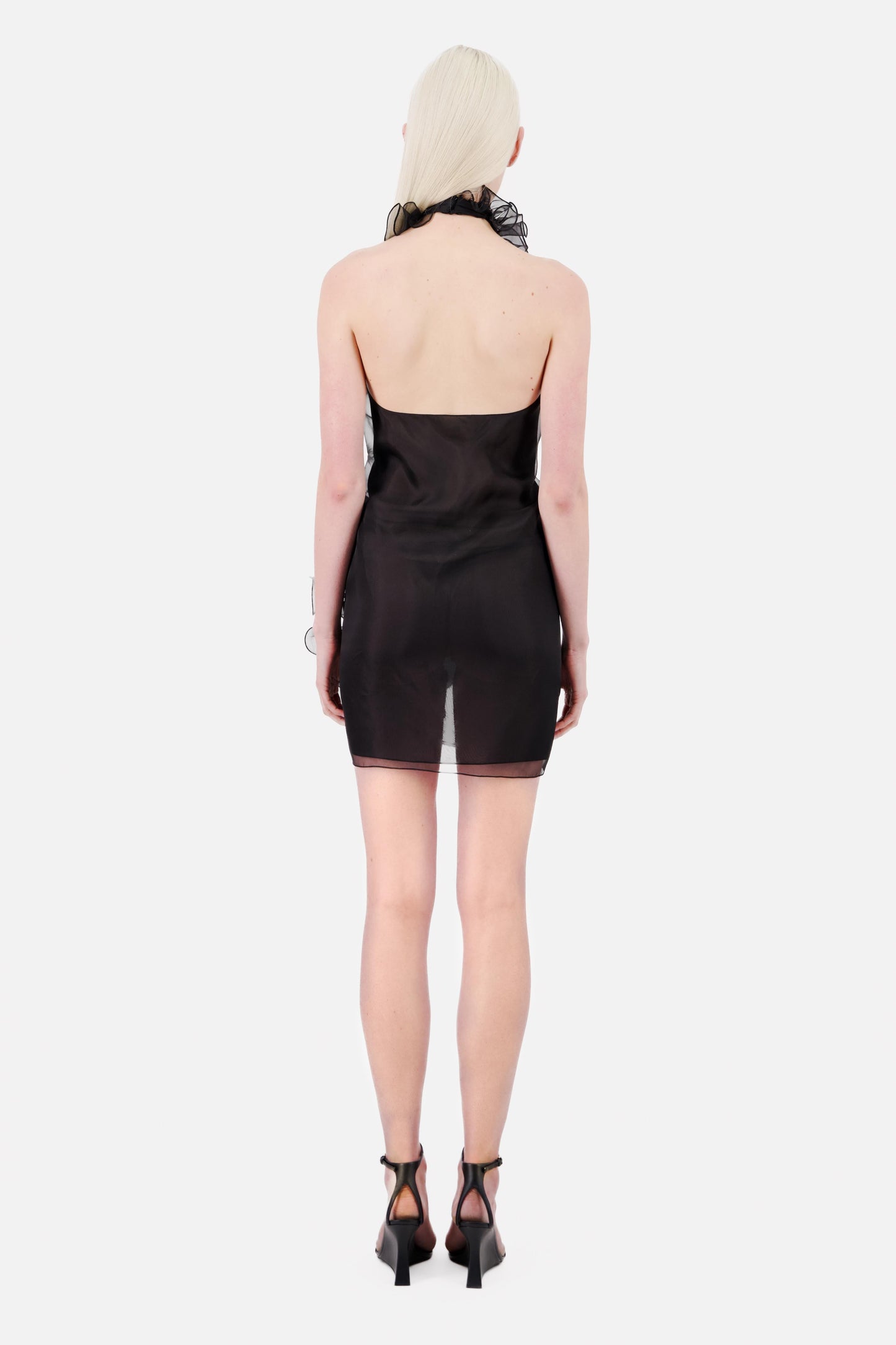 SLEEVELESS ORGANZA DRESS WITH RUFFLES - Vaillant Studio