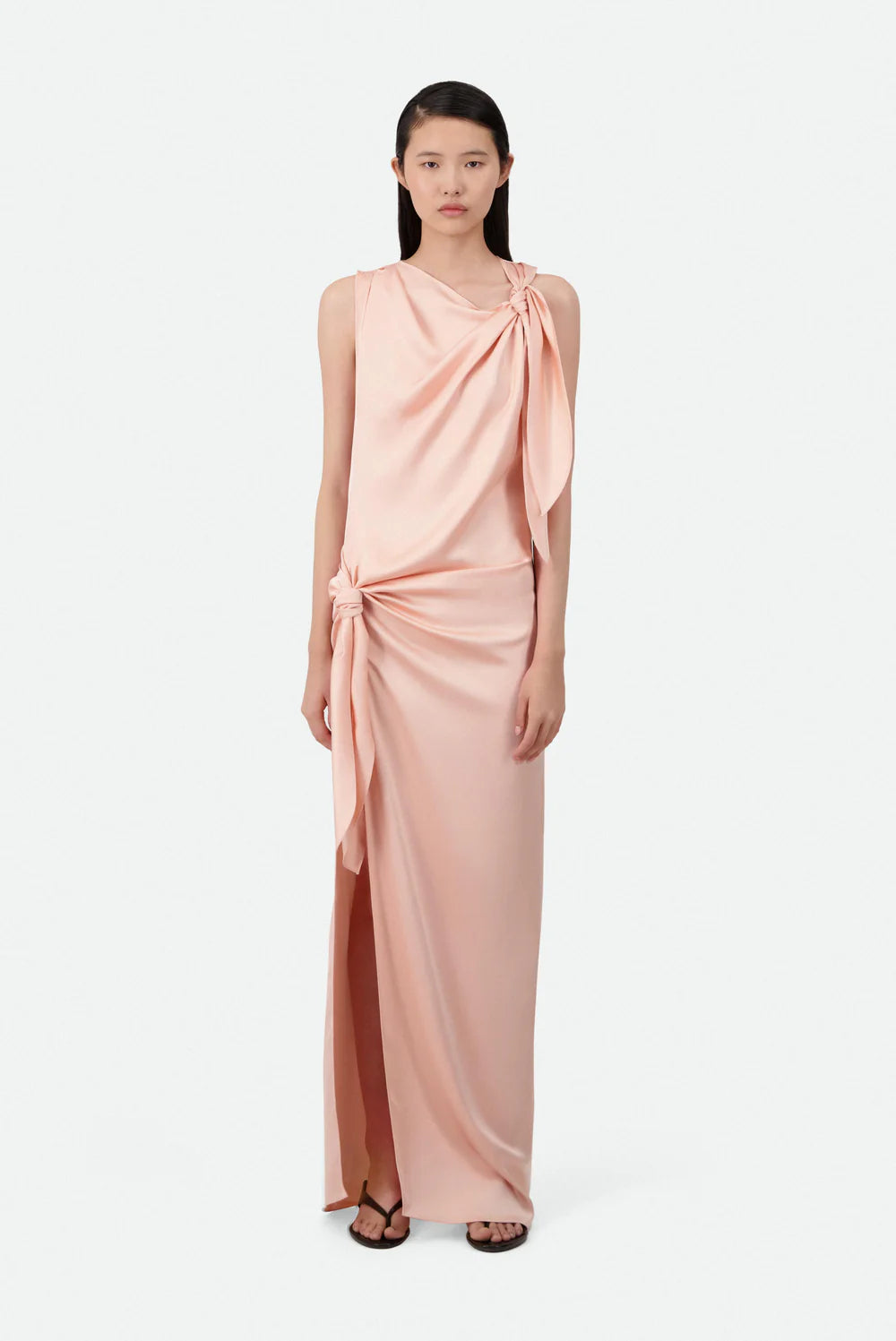 KNOTTED MAXI COLUMN DRESS