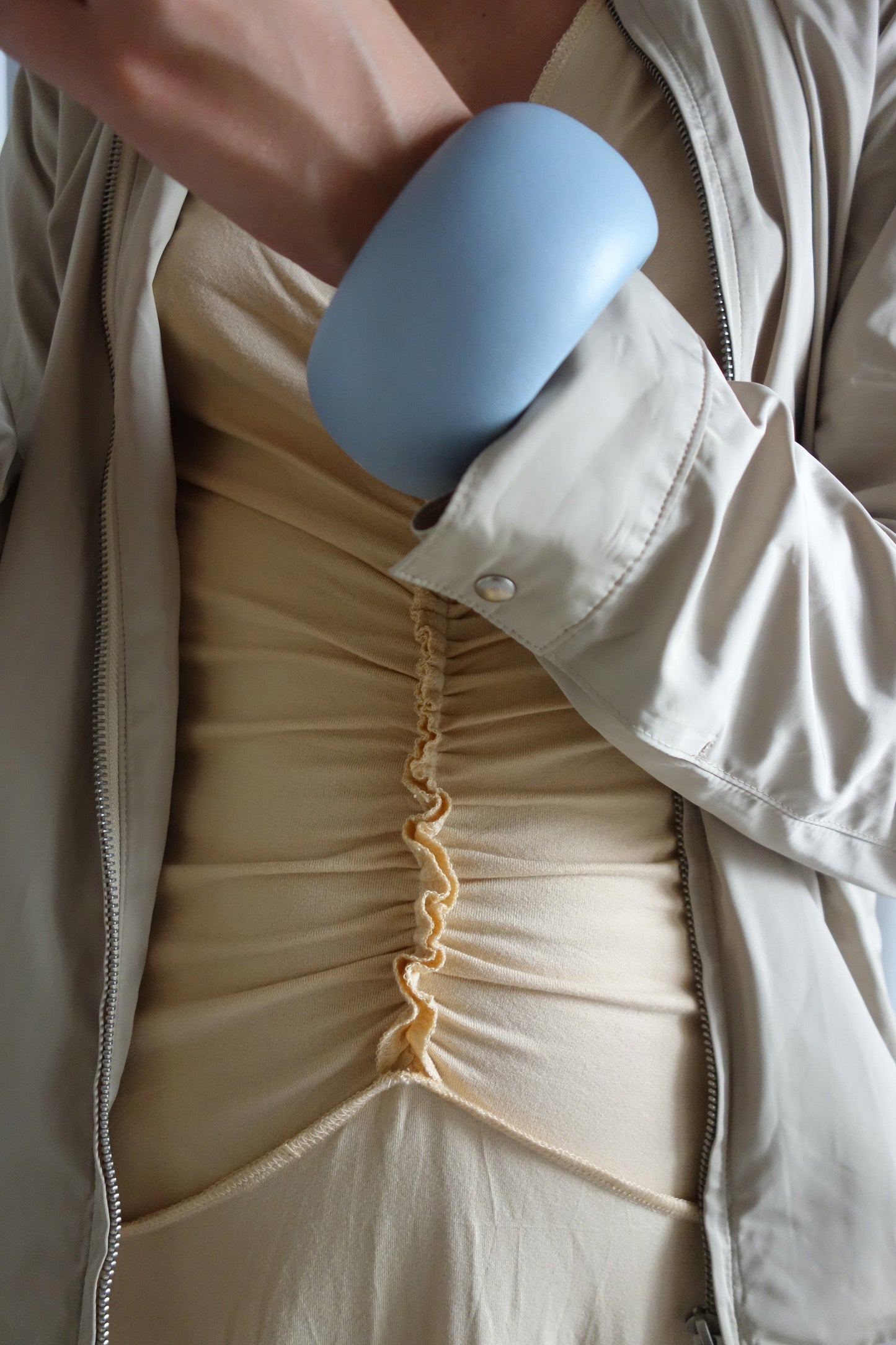 Leather Chunk Bracelet Blue