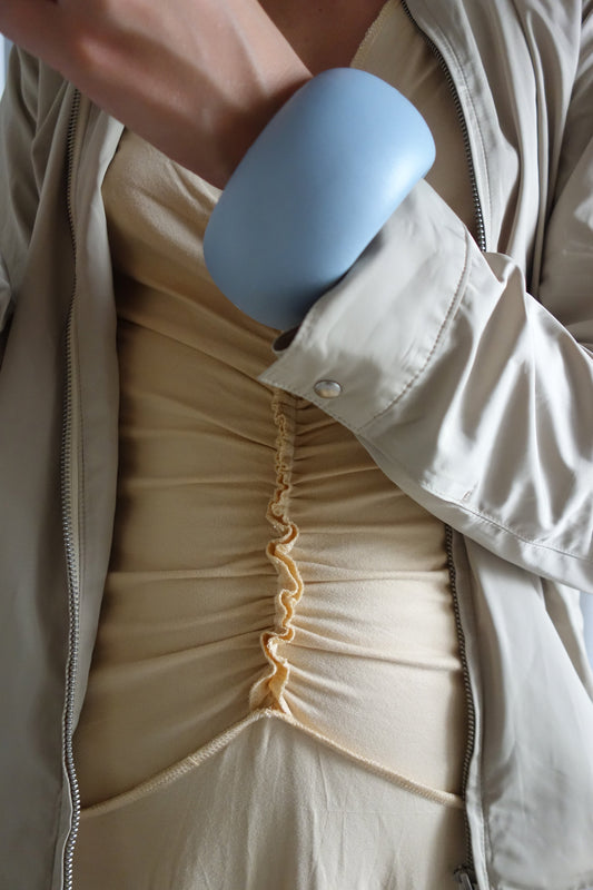 Leather Chunk Bracelet Blue