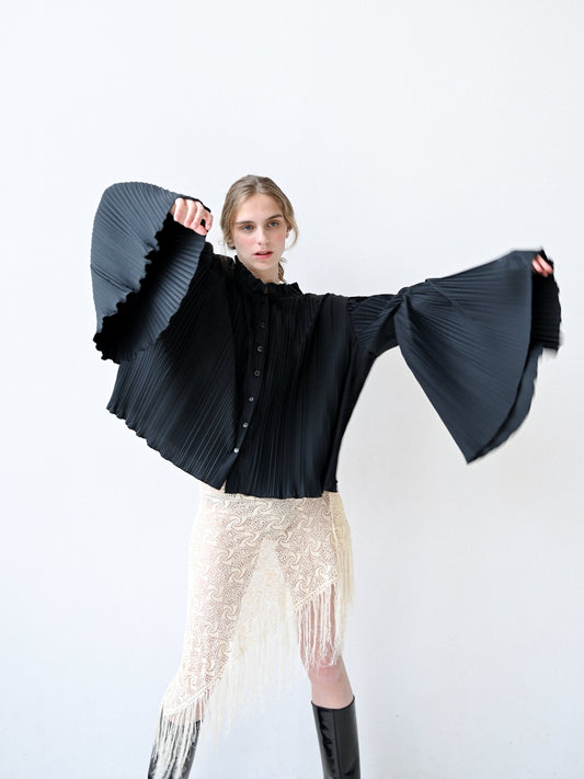 Item 26-009 / Yoko Shirt Plissé II (Navy)