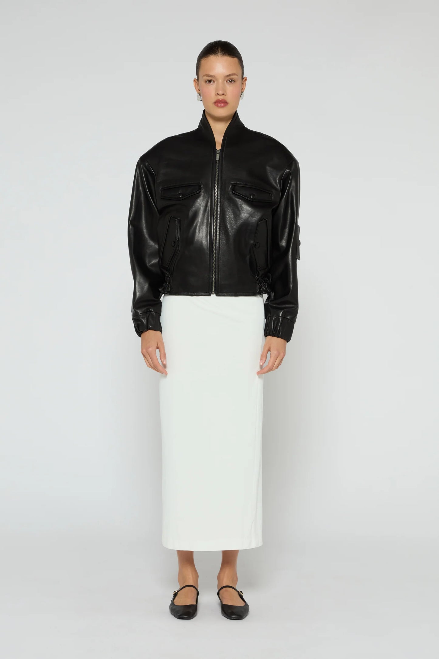 FRANKIE LEATHER BOMBER