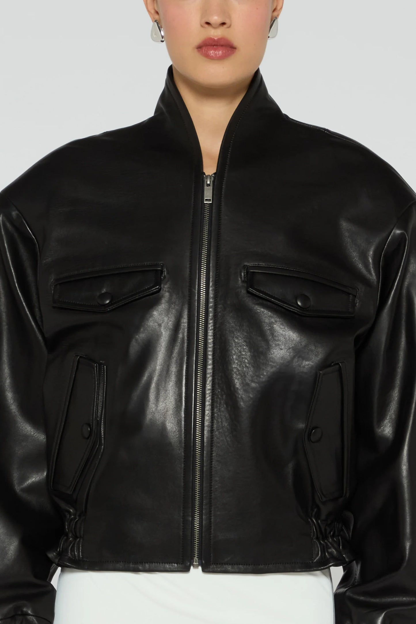 FRANKIE LEATHER BOMBER