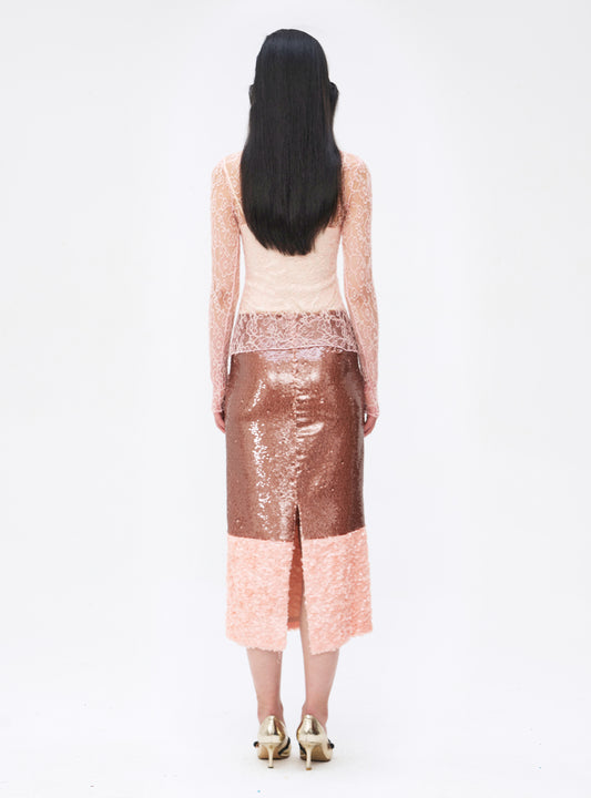 Dahlia Duo Sequins Midi Skirt
