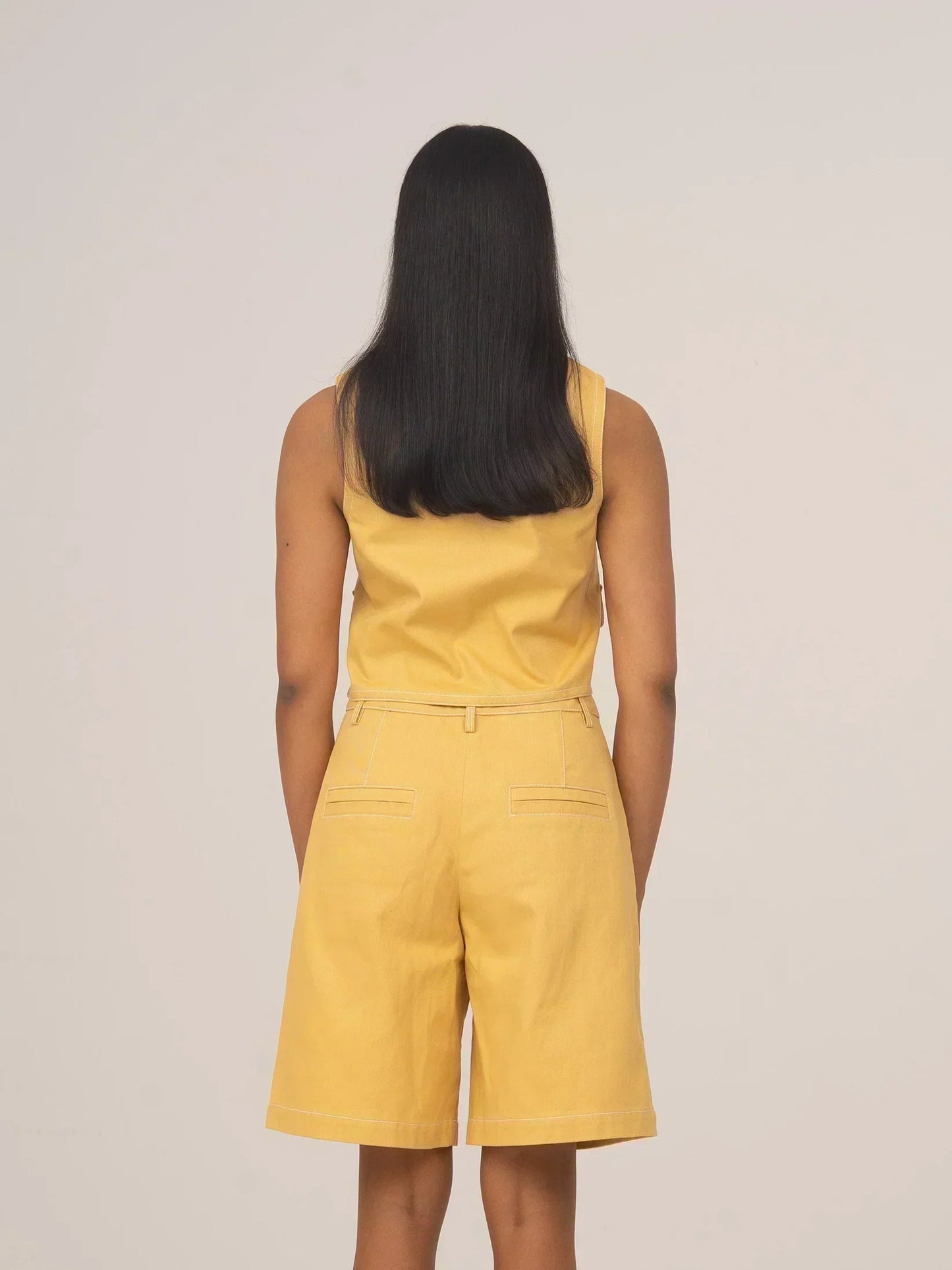 Desk Pale Yellow Denim Vest