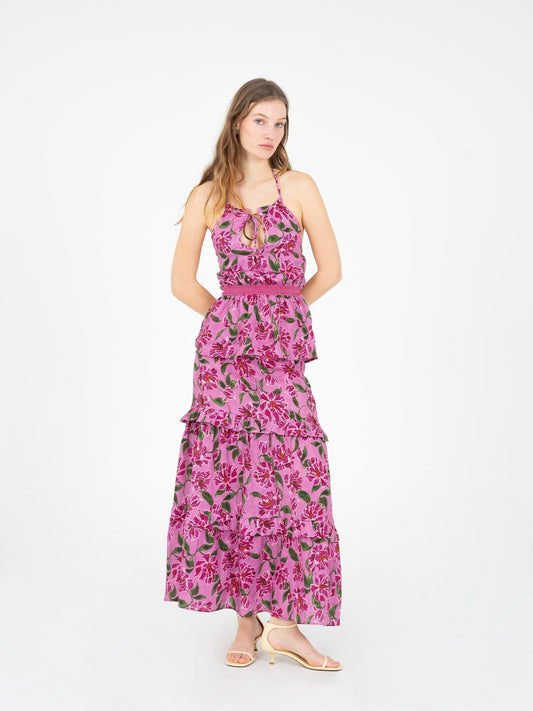 Dualia Lilac Floral Print Skirt falda