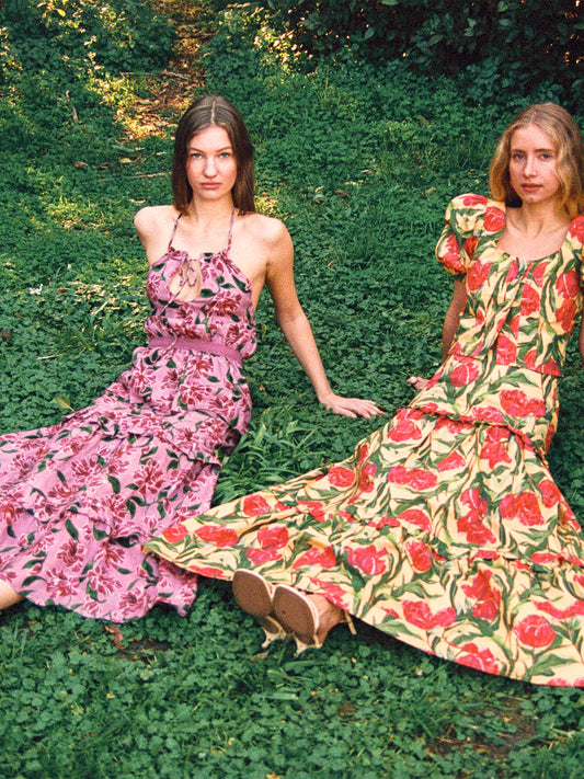 Dualia Lilac Floral Print Skirt falda