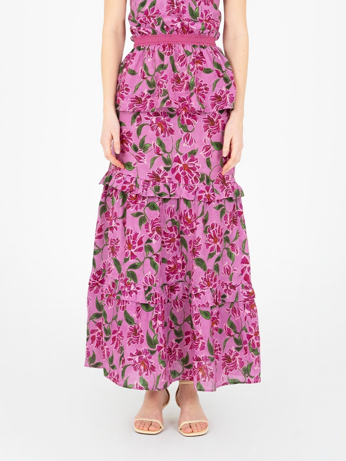 Dualia Lilac Floral Print Skirt falda