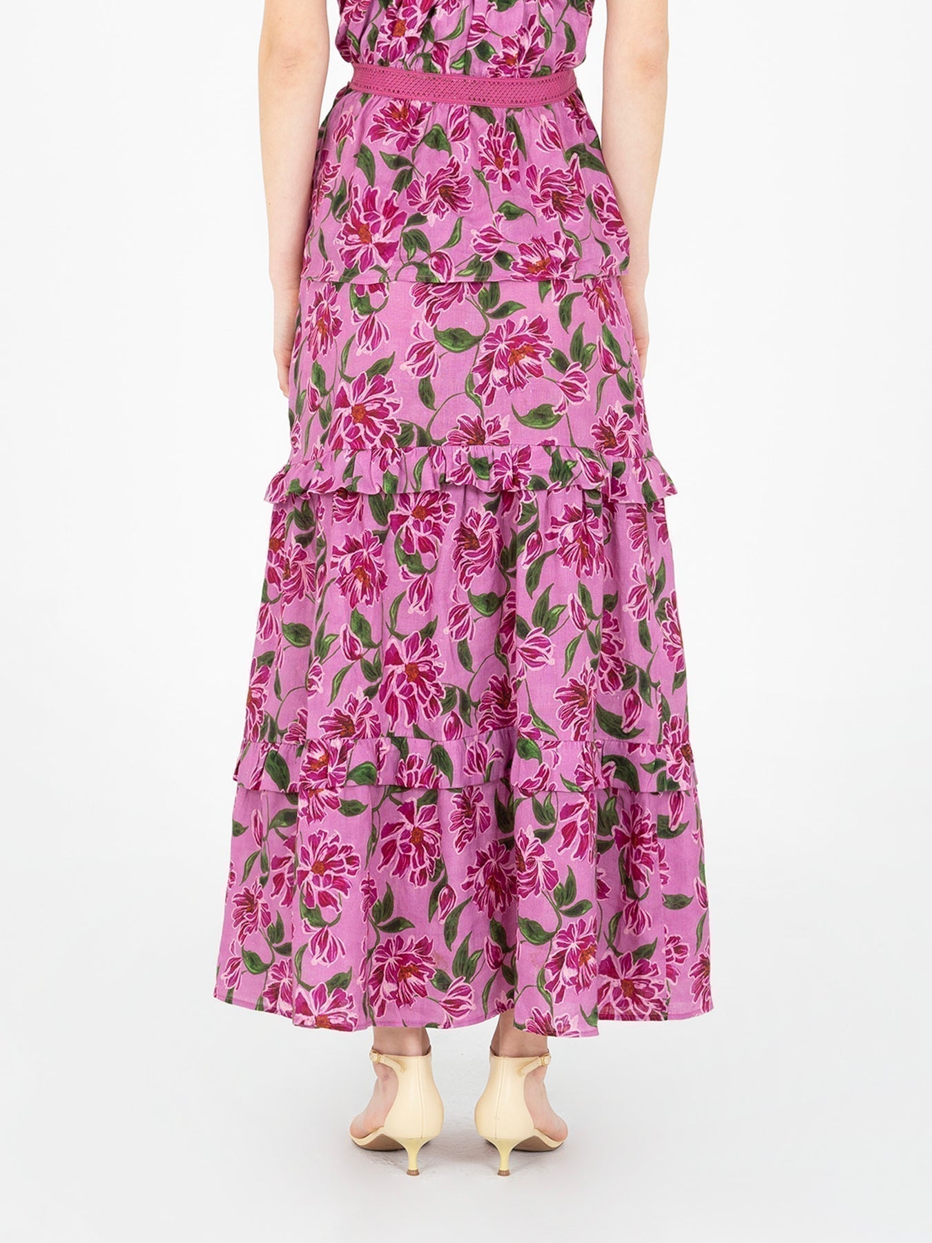 Dualia Lilac Floral Print Skirt falda