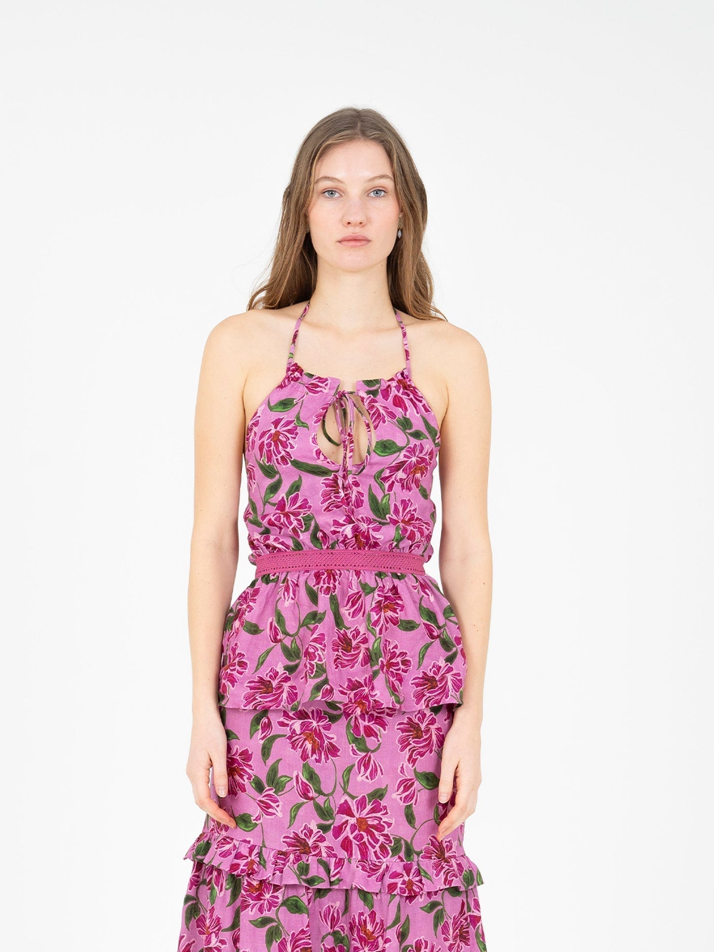 Dualia Lilac Floral Print Top falda