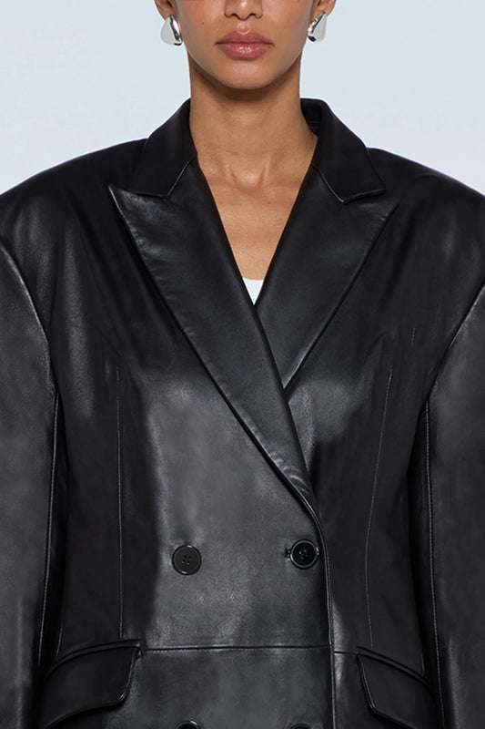 AGGIE LEATHER COAT