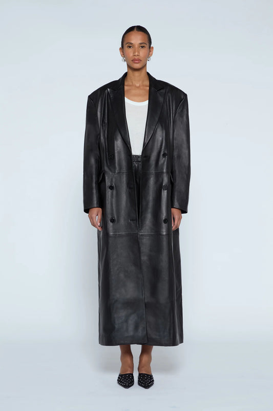 AGGIE LEATHER COAT