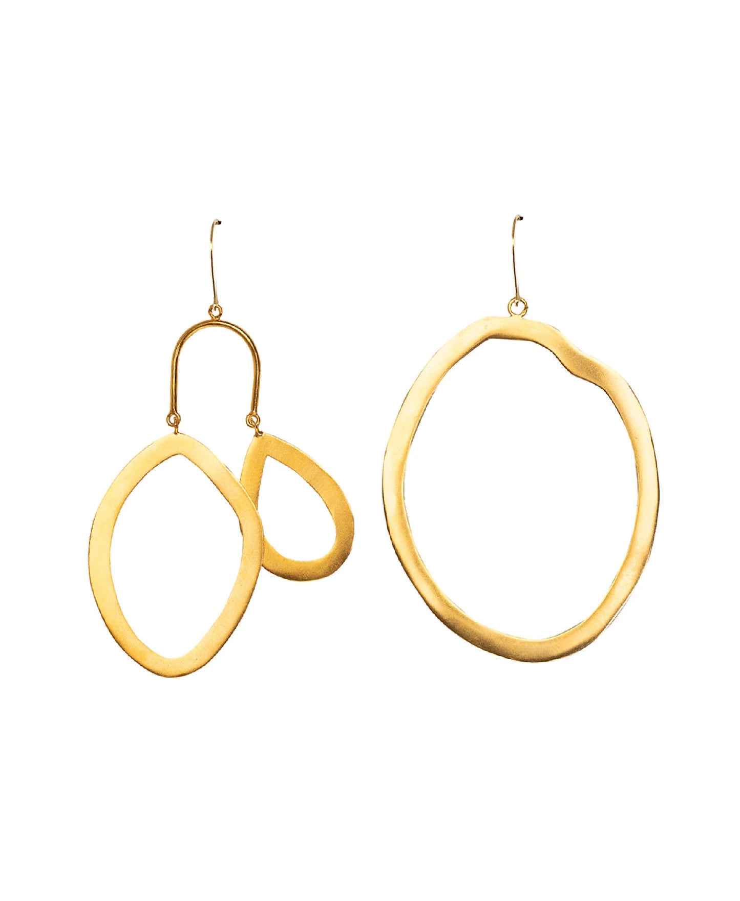 Irregular earrings gold