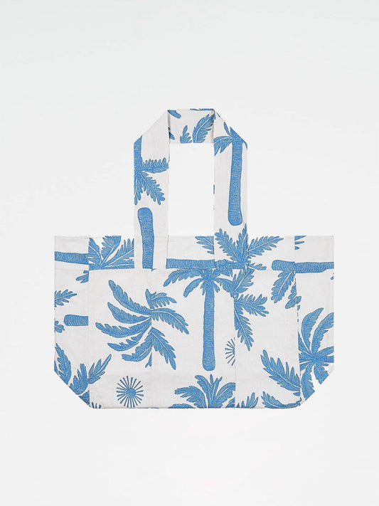 Elios Palm-Printed Linen Beach Bag accesorios