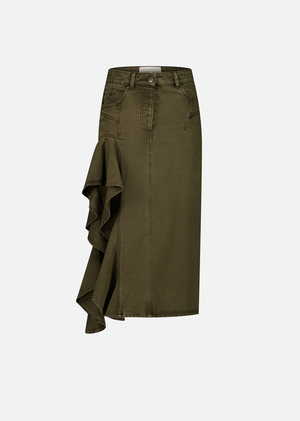 DENIM KHAKI SKIRT
