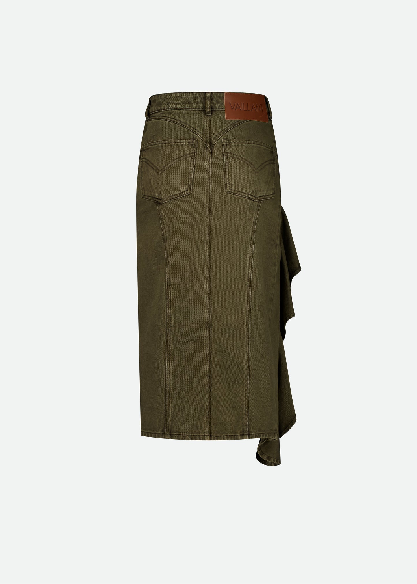 DENIM KHAKI SKIRT