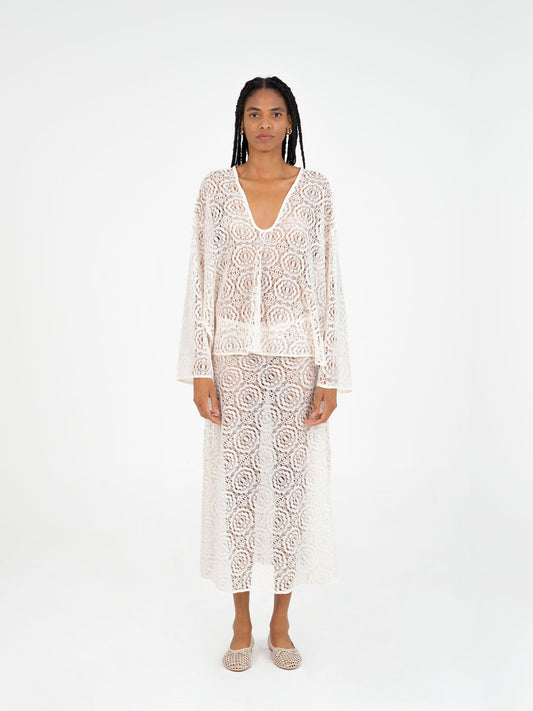 Fertessa White Lace Top top