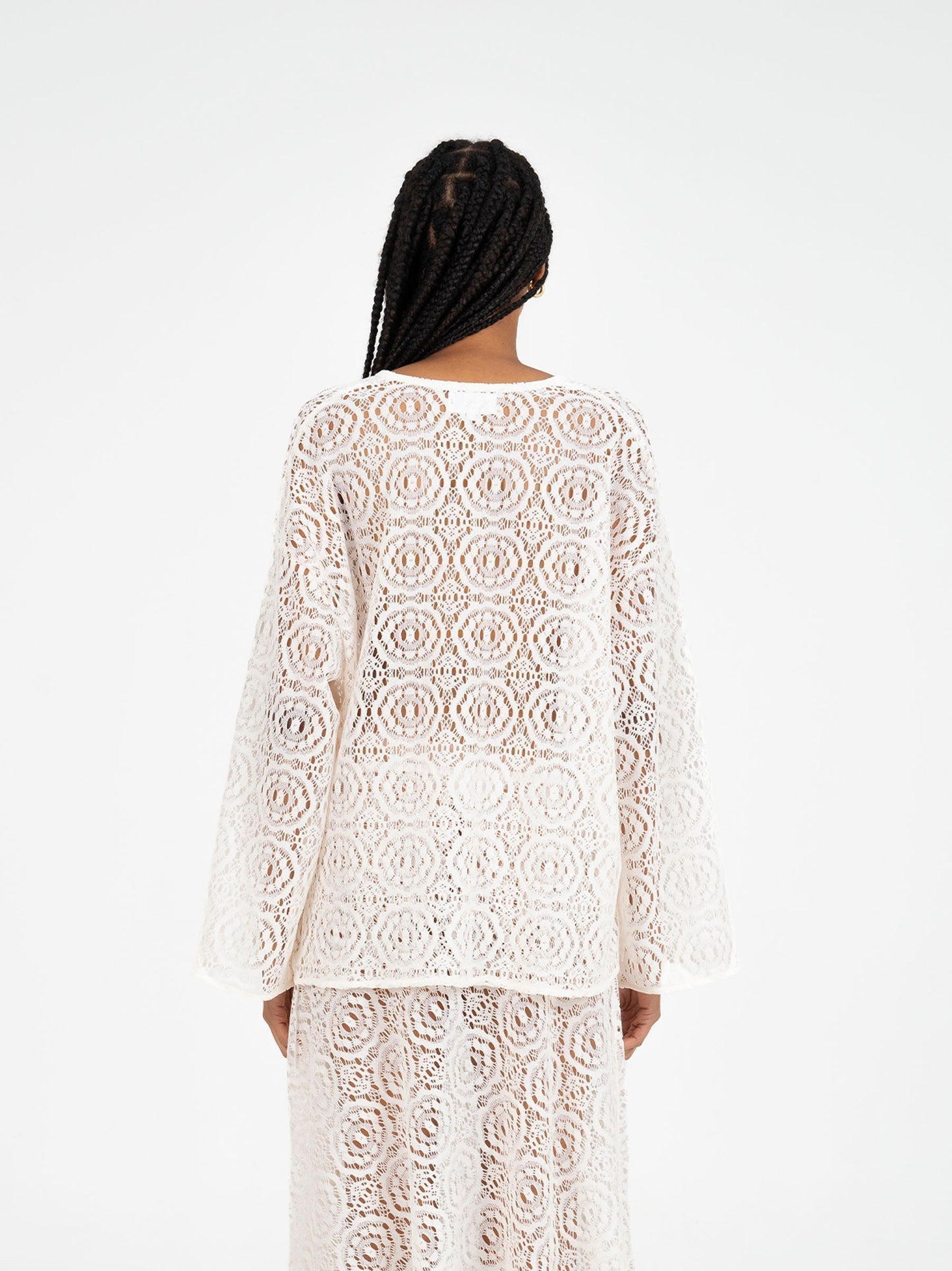 Fertessa White Lace Top top