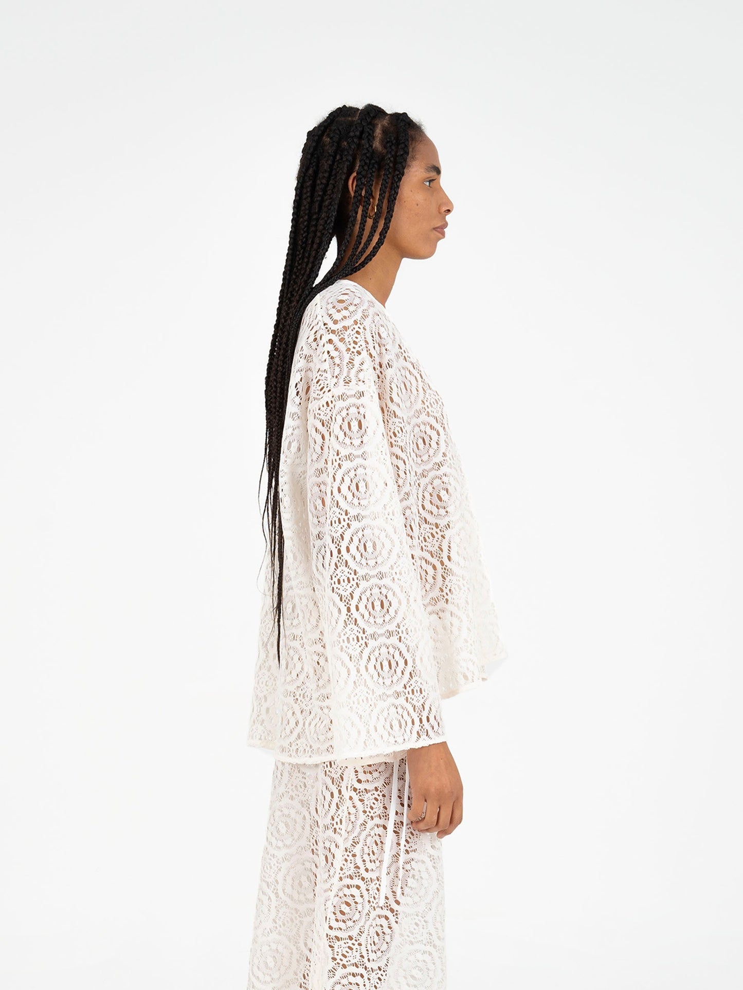 Fertessa White Lace Top top