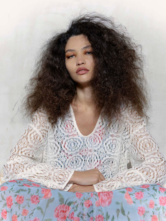 Fertessa White Lace Top top