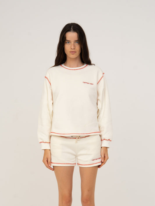 Form White Jersey Sweatshirt chaqueta