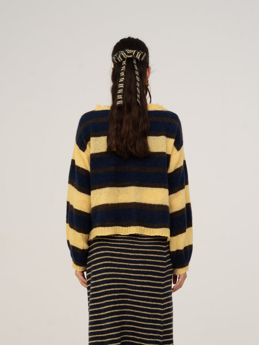 Fresh Charm Striped Knit Cardigan chaqueta