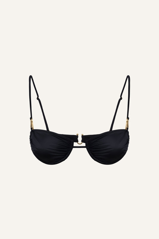 Gala bikini top in black