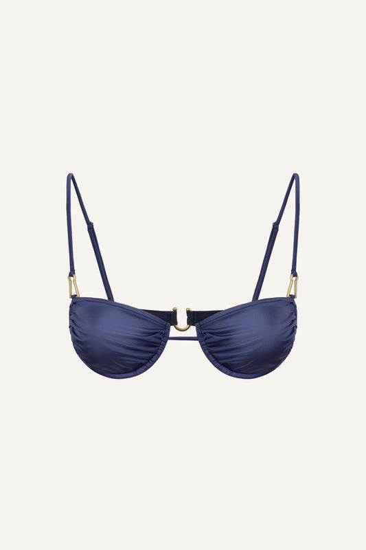Gala bikini top in charcoal