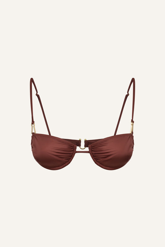 Gala bikini top in chestnut