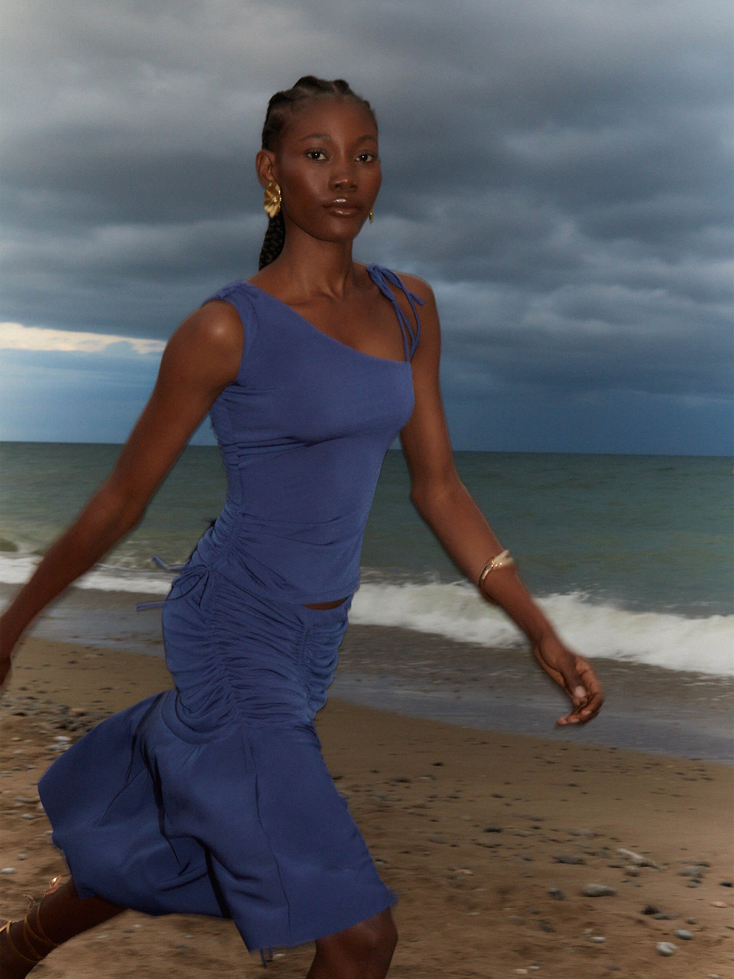 Glimmer Blue Jersey Skirt falda