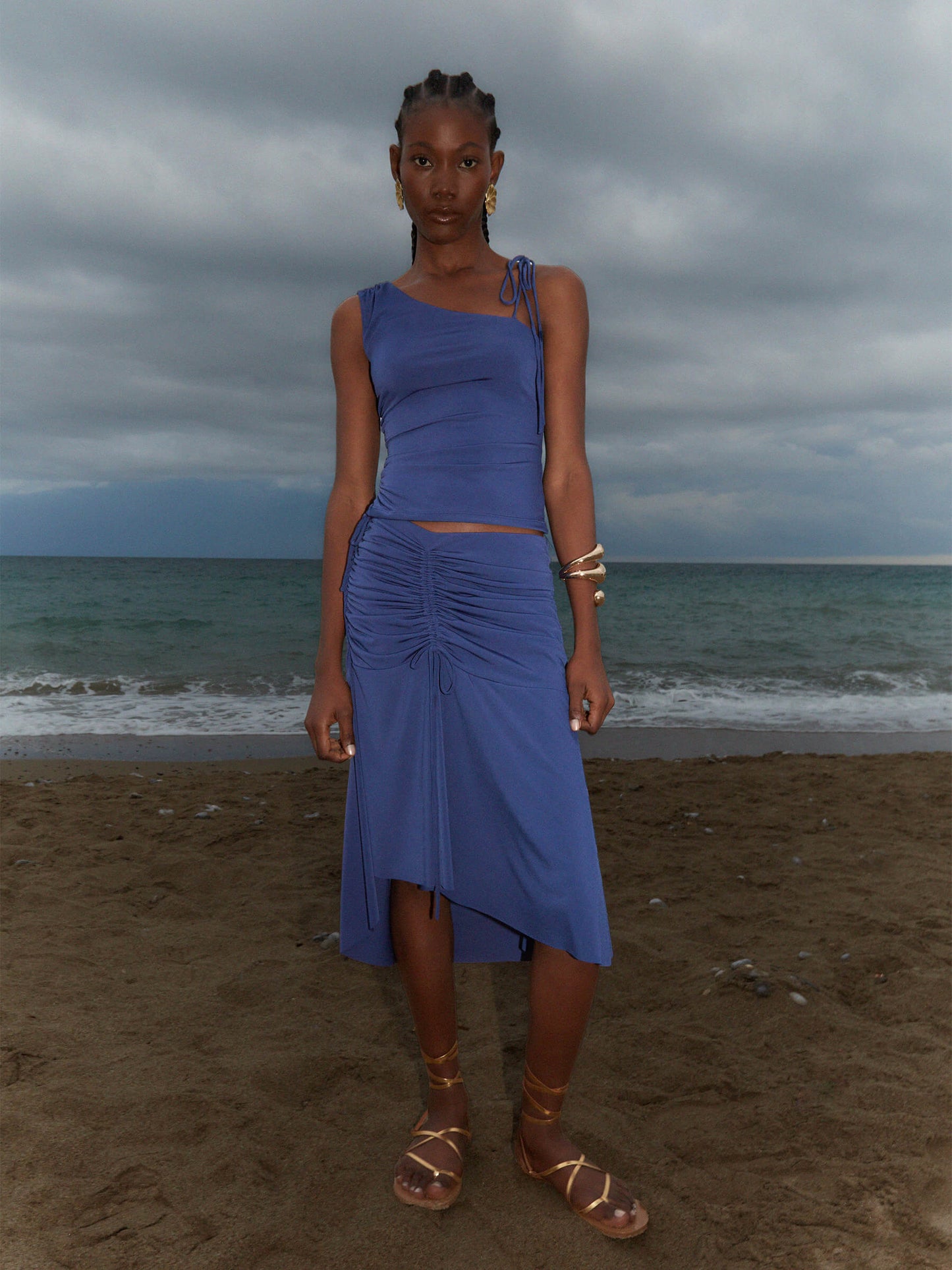 Glimmer Blue Jersey Skirt falda