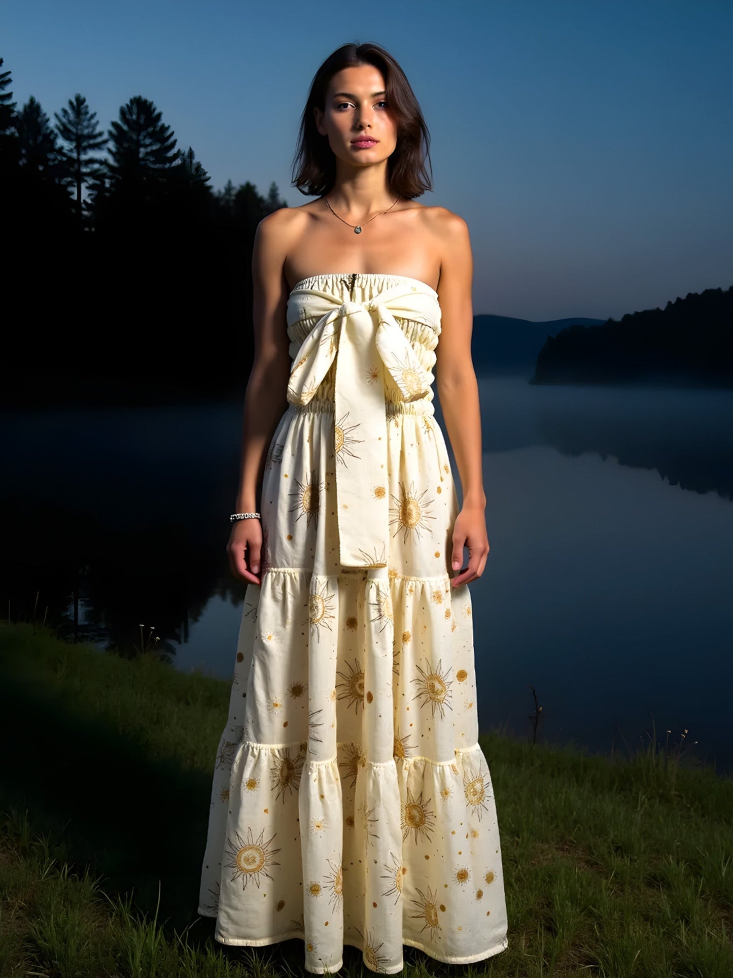 Grace Solar System-Printed Maxi Dress vestidos