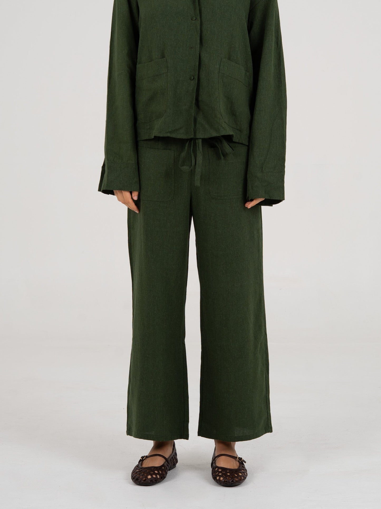 Grinch Green Linen Pants pantalones