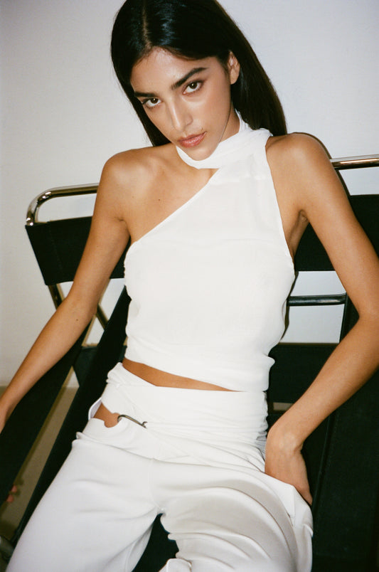 Nara wrap trousers in ivory