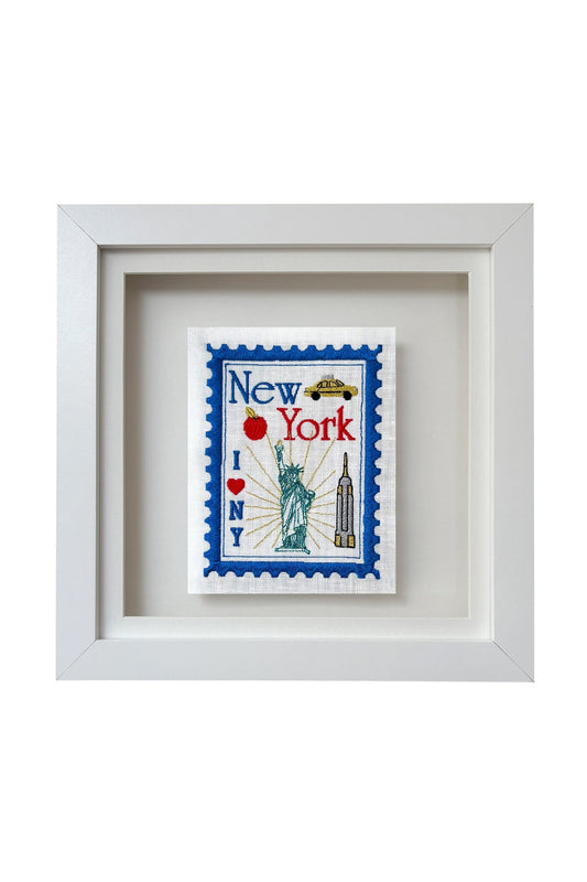 New York Embroidered Artwork Print