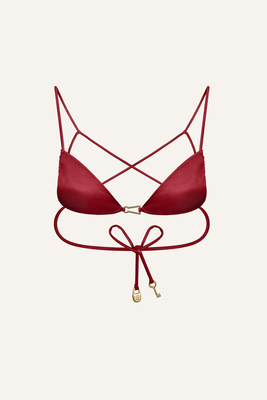 India bikini top in cherry
