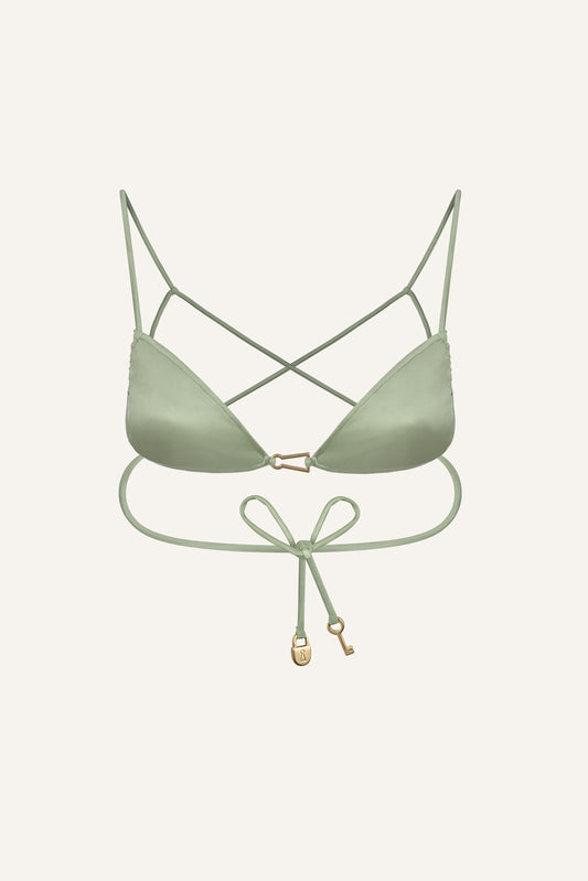India bikini top in sage