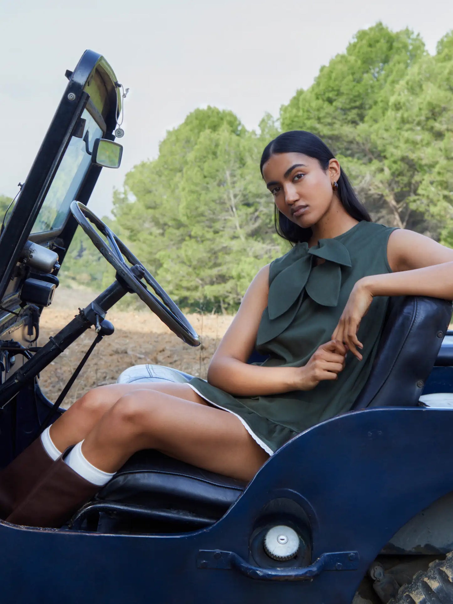 Ivy Green Sleeveless Mini Dress