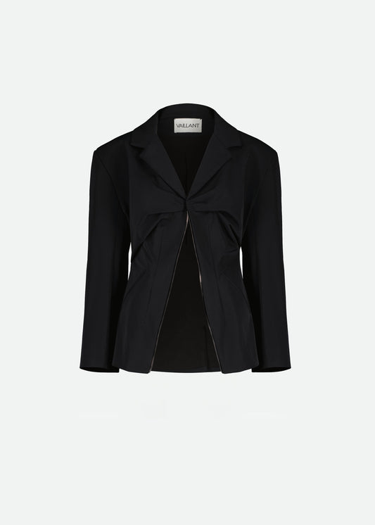 TAILORED JACKET W/ FRONT PLEATS AND ZIPPER DETAIL - Vaillant Studio