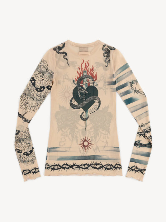 JPG X KNWLS TROMPE-L'OEIL TATTOO TOP