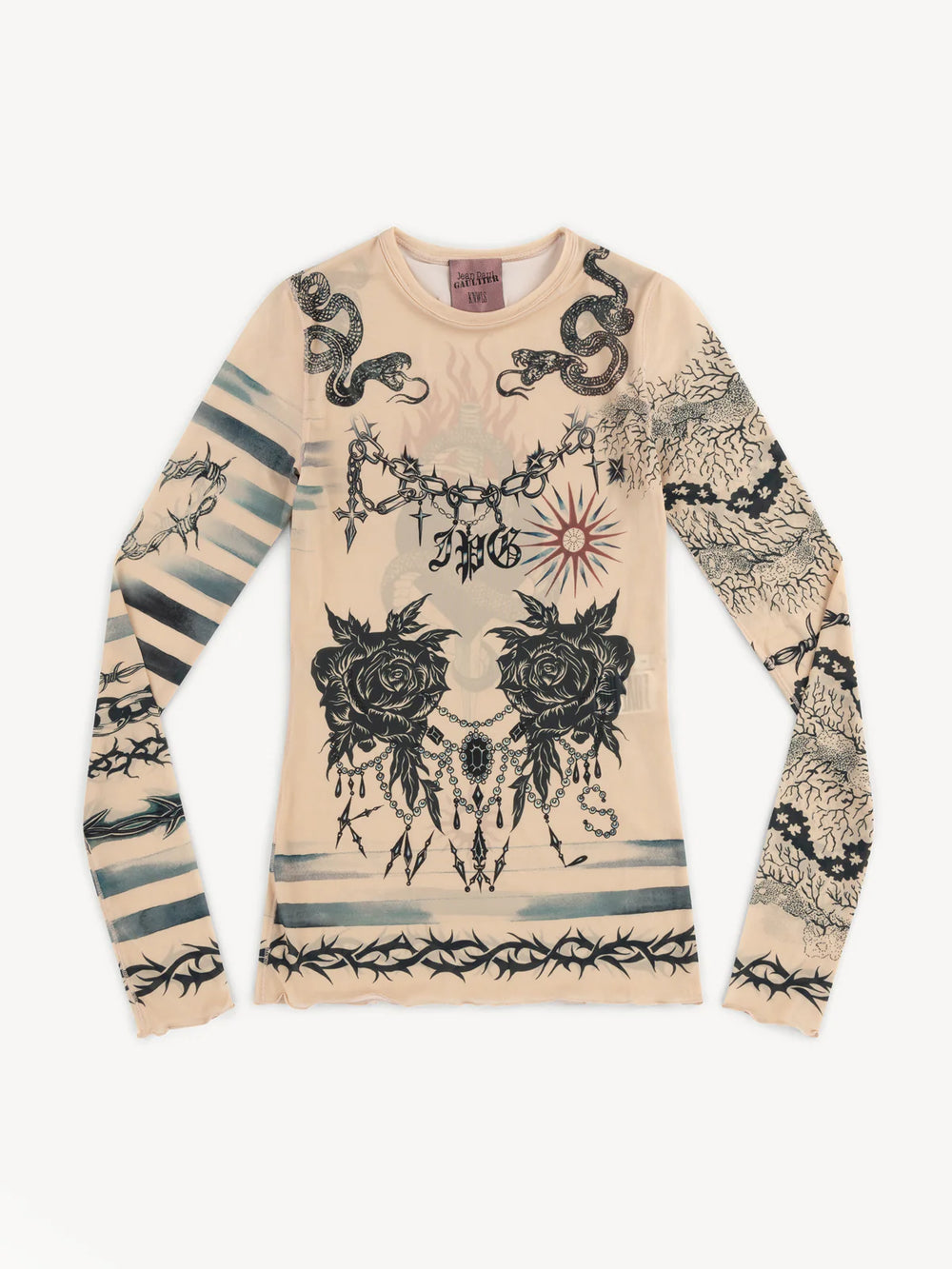 JPG X KNWLS TROMPE-L'OEIL TATTOO TOP